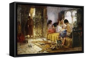 Domestic Interior Scene-Frederick Arthur Bridgman-Framed Stretched Canvas