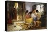 Domestic Interior Scene-Frederick Arthur Bridgman-Stretched Canvas