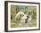 Domestic Kitten (Felis Catus) with Puppy (Canis Familiaris) in Hay-Jane Burton-Framed Photographic Print