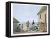 Domestic Occupations, Agagna, Guam, Philippines, from Voyage Autour du Monde-Jacques Etienne Victor Arago-Framed Stretched Canvas