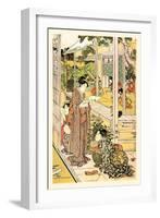 Domestic Scene-Kitagawa Utamaro-Framed Art Print