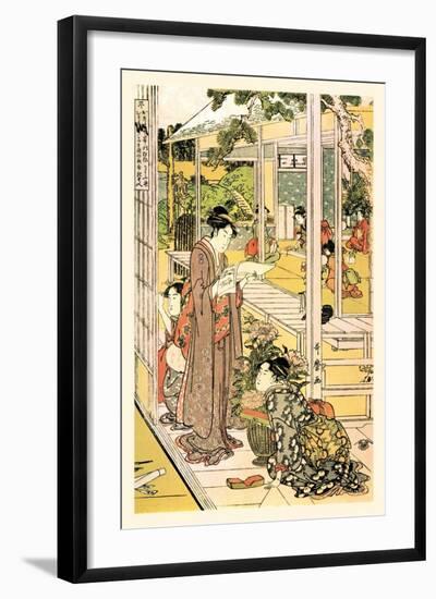 Domestic Scene-Kitagawa Utamaro-Framed Art Print