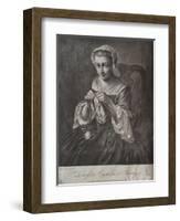 Domestick Employment Knitting (Mezzotint)-Richard Houston-Framed Giclee Print