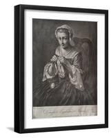 Domestick Employment Knitting (Mezzotint)-Richard Houston-Framed Premium Giclee Print