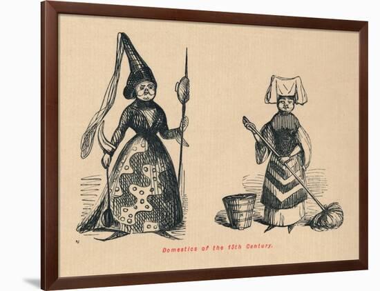 'Domestics of the 15th Century',-John Leech-Framed Giclee Print