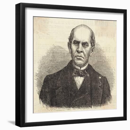 Domingo F. Sarmiento, President of the Argentine Confederation Magazine Illustration-null-Framed Giclee Print