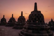 Mount Bromo, Mount Batok and Mount Semeru volcanos at sunrise, Java, Indonesia-Dominic Byrne-Photographic Print