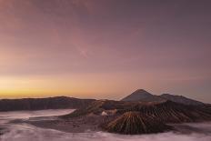 Mount Bromo, Mount Batok and Mount Semeru volcanos at sunrise, Java, Indonesia-Dominic Byrne-Photographic Print