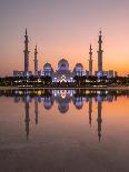 Sheikh Zayed Mosque (the Grand Mosque) reflected in a pool of water in Abu Dhabi-Dominic Byrne-Photographic Print