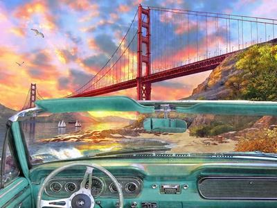 Golden Gate from a Car