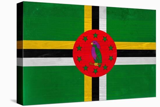 Dominica Flag Design with Wood Patterning - Flags of the World Series-Philippe Hugonnard-Stretched Canvas