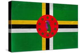 Dominica Flag Design with Wood Patterning - Flags of the World Series-Philippe Hugonnard-Stretched Canvas