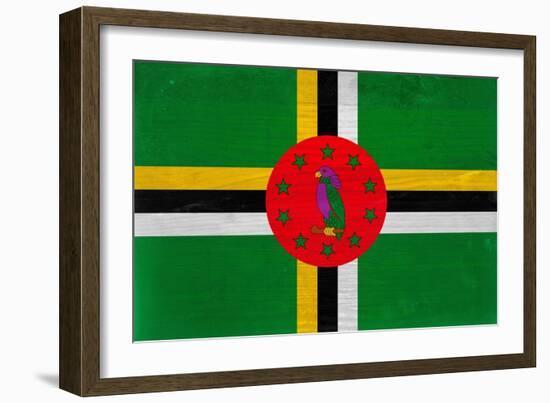 Dominica Flag Design with Wood Patterning - Flags of the World Series-Philippe Hugonnard-Framed Art Print