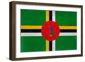 Dominica Flag Design with Wood Patterning - Flags of the World Series-Philippe Hugonnard-Framed Art Print