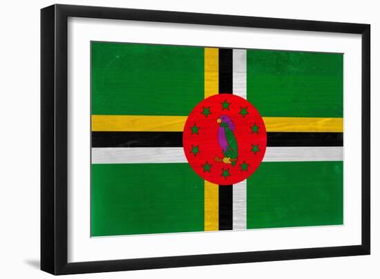 Dominica Flag Design with Wood Patterning - Flags of the World Series-Philippe Hugonnard-Framed Art Print