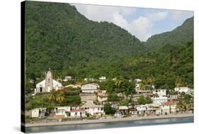 Dominica, Roseau, View of Villages South of Roseau on the Green Hills-Anthony Asael-Stretched Canvas