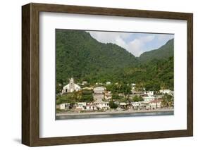 Dominica, Roseau, View of Villages South of Roseau on the Green Hills-Anthony Asael-Framed Photographic Print