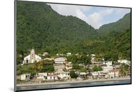 Dominica, Roseau, View of Villages South of Roseau on the Green Hills-Anthony Asael-Mounted Photographic Print