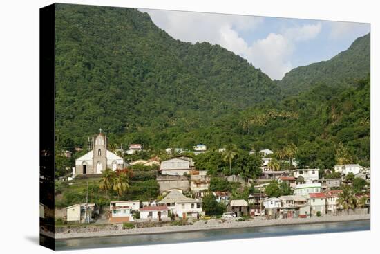 Dominica, Roseau, View of Villages South of Roseau on the Green Hills-Anthony Asael-Stretched Canvas