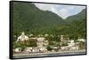 Dominica, Roseau, View of Villages South of Roseau on the Green Hills-Anthony Asael-Framed Stretched Canvas