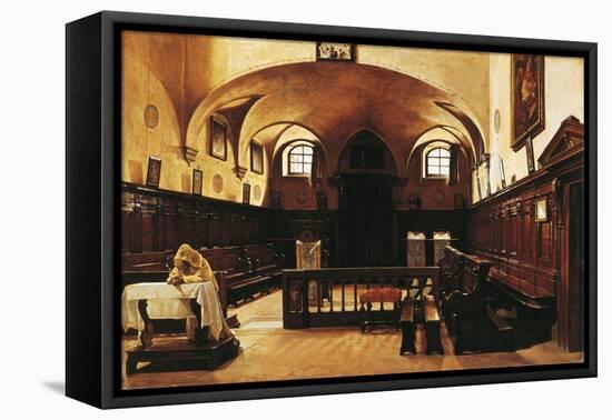 Dominican Friar in the Convent of Santa Monica in Florence, 1875-Odoardo Perini-Framed Stretched Canvas