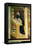 Dominican Monk at His Desk, from the Cycle of "Forty Illustrious Members of the Dominican Order"-Tommaso Da Modena-Framed Stretched Canvas