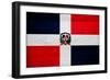 Dominican Republic Flag Design with Wood Patterning - Flags of the World Series-Philippe Hugonnard-Framed Premium Giclee Print