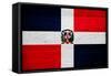 Dominican Republic Flag Design with Wood Patterning - Flags of the World Series-Philippe Hugonnard-Framed Stretched Canvas