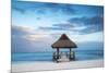 Dominican Republic, Punta Cana, Playa Blanca, Wooden Pier with Thatched Hut-Jane Sweeney-Mounted Photographic Print