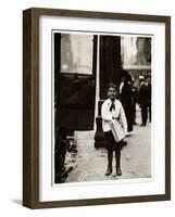 Dominick Carroll, Newsboy, Philadelphia, Pennsylvania, c.1910-Lewis Wickes Hine-Framed Giclee Print