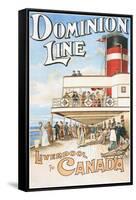 Dominion Line - Liverpool to Canada - Vintage Poster-Lantern Press-Framed Stretched Canvas