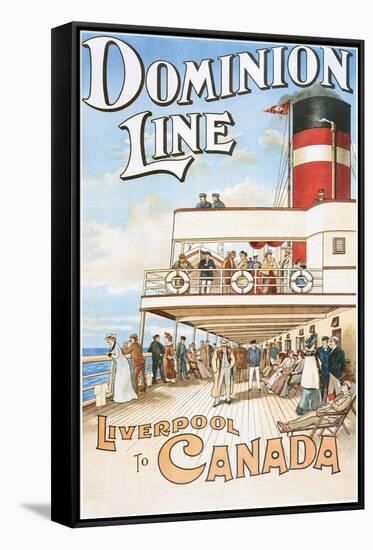 Dominion Line - Liverpool to Canada - Vintage Poster-Lantern Press-Framed Stretched Canvas
