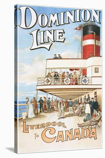 Dominion Line - Liverpool to Canada - Vintage Poster-Lantern Press-Stretched Canvas