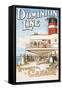 Dominion Line - Liverpool to Canada - Vintage Poster-Lantern Press-Framed Stretched Canvas