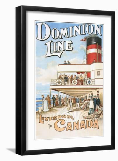 Dominion Line - Liverpool to Canada - Vintage Poster-Lantern Press-Framed Art Print