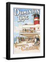 Dominion Line - Liverpool to Canada - Vintage Poster-Lantern Press-Framed Art Print