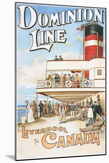 Dominion Line - Liverpool to Canada - Vintage Poster-Lantern Press-Mounted Art Print