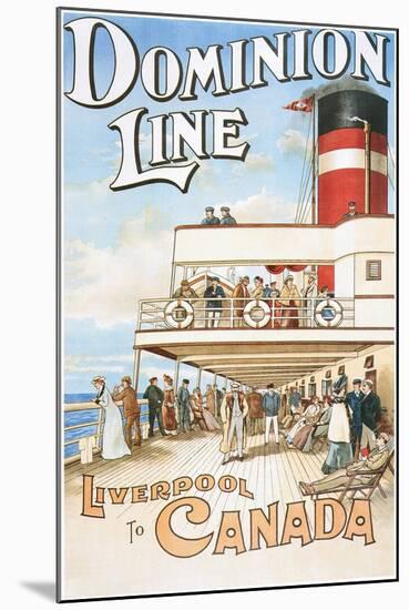 Dominion Line - Liverpool to Canada - Vintage Poster-Lantern Press-Mounted Art Print