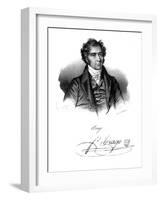 Dominique Francois Jean Arago (1786-185), French Astronomer, Physicist and Politician, C1820-Delpech-Framed Giclee Print