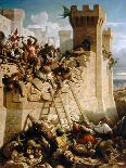 Guillaume De Clermont Defending the Walls at the Siege of Acre, 1291-Dominique Papety-Framed Stretched Canvas