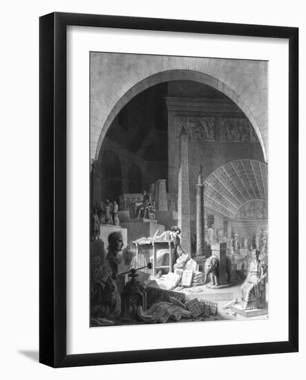 Dominique-Vivant Denon (1747-1825) Cataloguing the Louvre Collection-Benjamin Zix-Framed Giclee Print