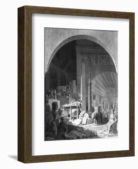 Dominique-Vivant Denon (1747-1825) Cataloguing the Louvre Collection-Benjamin Zix-Framed Giclee Print