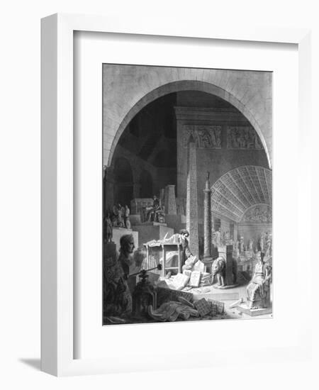 Dominique-Vivant Denon (1747-1825) Cataloguing the Louvre Collection-Benjamin Zix-Framed Giclee Print