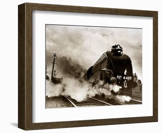 Dominon of Canada Steam Train Leaving London Kings Cross for Edinburgh, June 1938-null-Framed Photographic Print