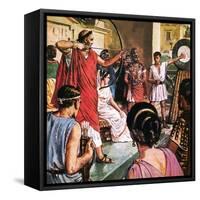 Domitian, the Emperor Who Liked to Play Games-Clive Uptton-Framed Stretched Canvas