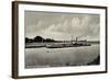 Dommitzsch Elbe, Boot, Panorama, Haus, Bäume-null-Framed Giclee Print