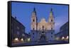 Domplatz Square with Dom Cathedral and Mariensaule Column at Dusk-Markus Lange-Framed Stretched Canvas