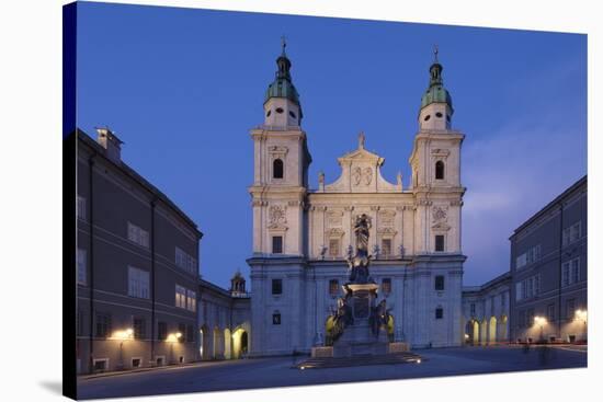 Domplatz Square with Dom Cathedral and Mariensaule Column at Dusk-Markus Lange-Stretched Canvas