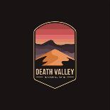 Emblem Patch Vector Illustration of Death Valley National Park on Dark Background-DOMSTOCK-Framed Photographic Print