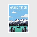 Grand Teton National Park Park Poster Vector Illustration Design-DOMSTOCK-Photographic Print